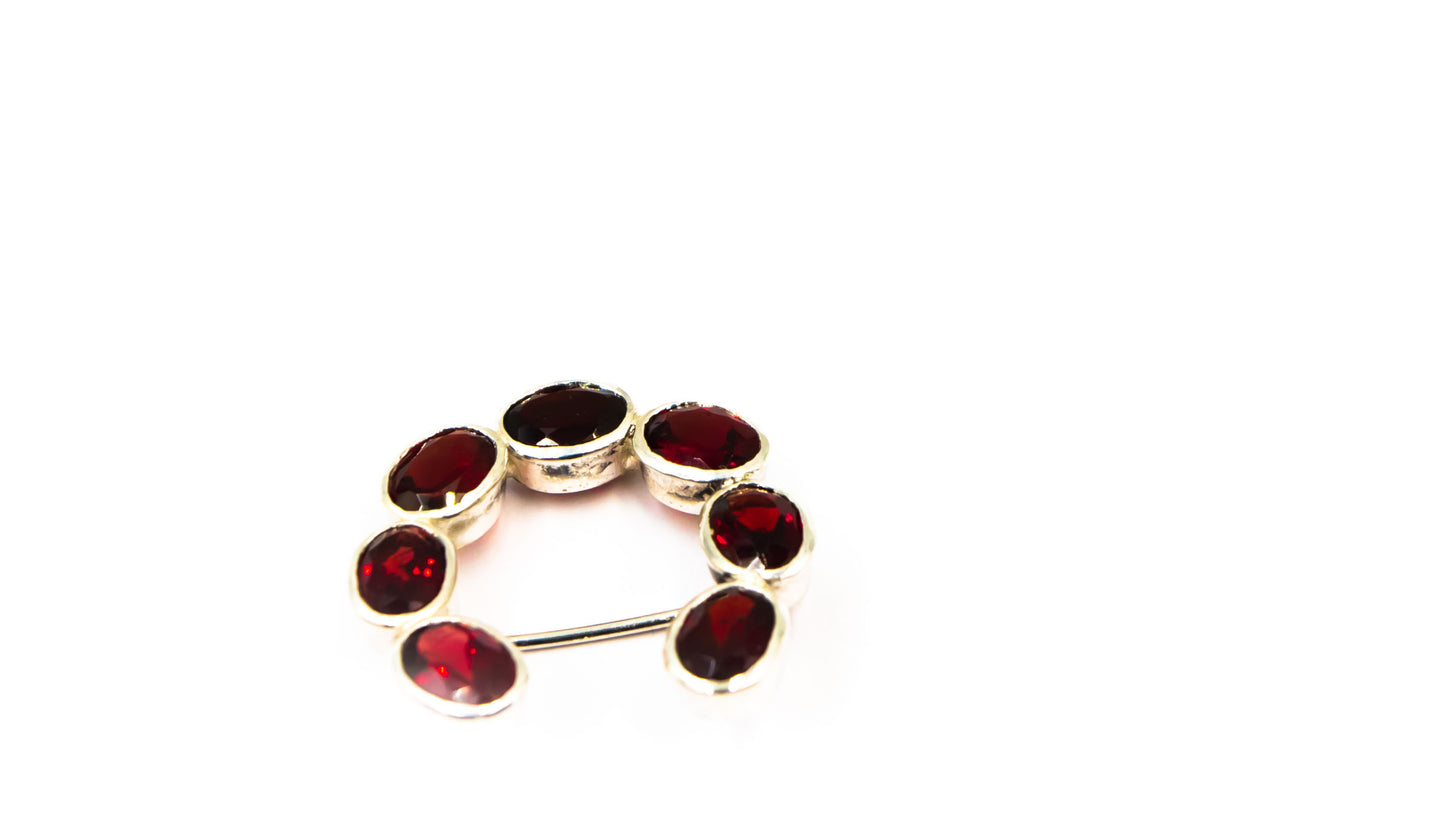 Garnet Horseshoe Stock Pin - MP Equestrian