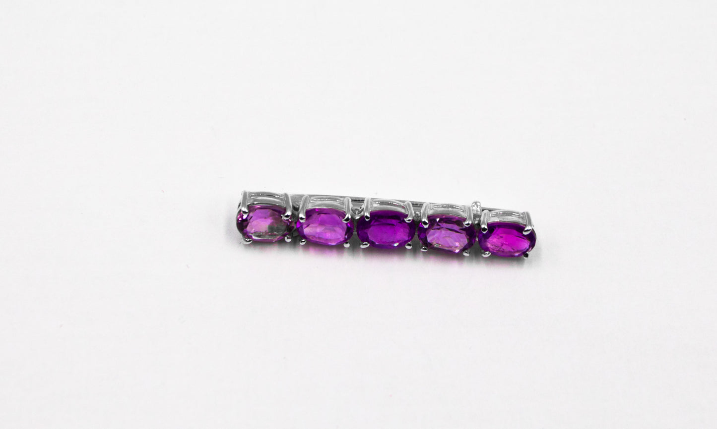 Amethyst Claw Set Bar Stock Pin - MP Equestrian