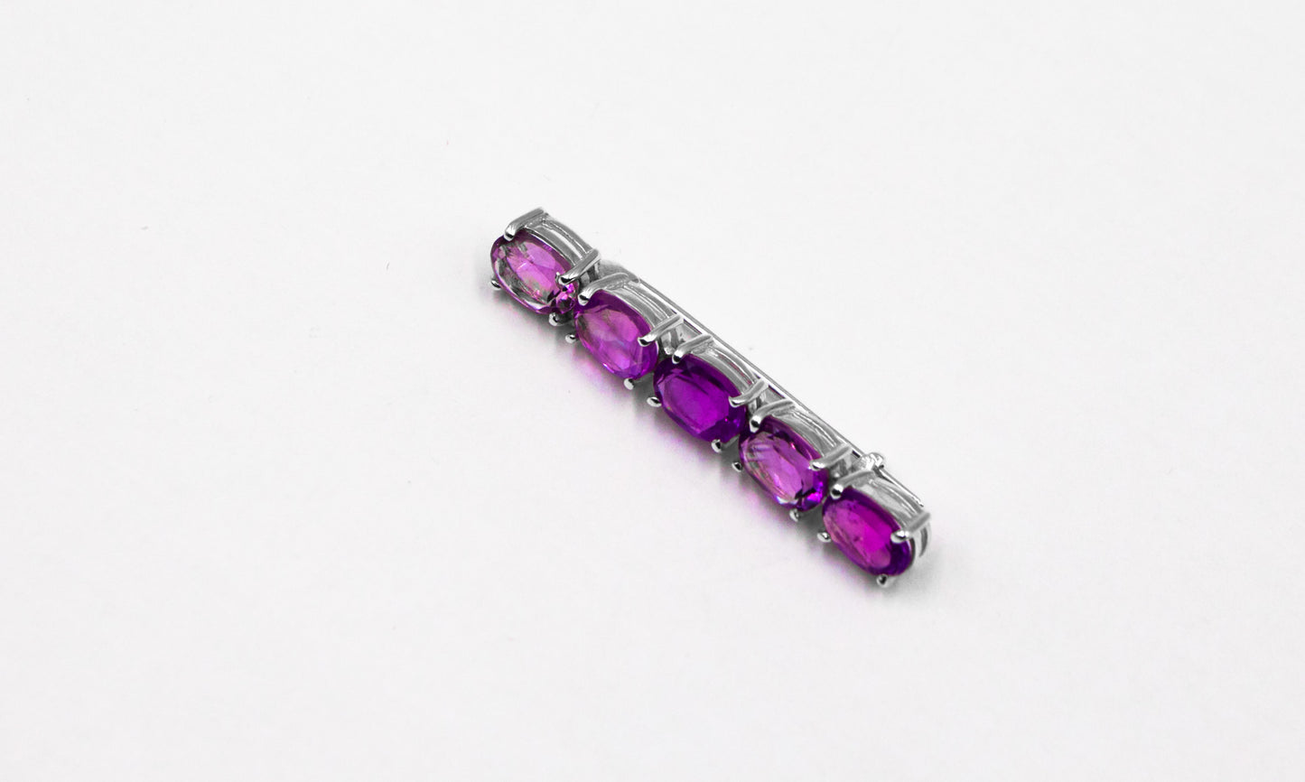 Amethyst Claw Set Bar Stock Pin - MP Equestrian