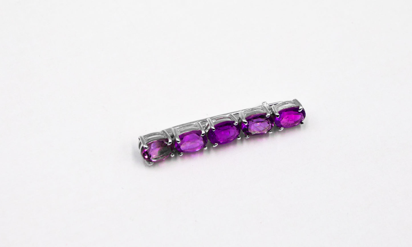 Amethyst Claw Set Bar Stock Pin - MP Equestrian
