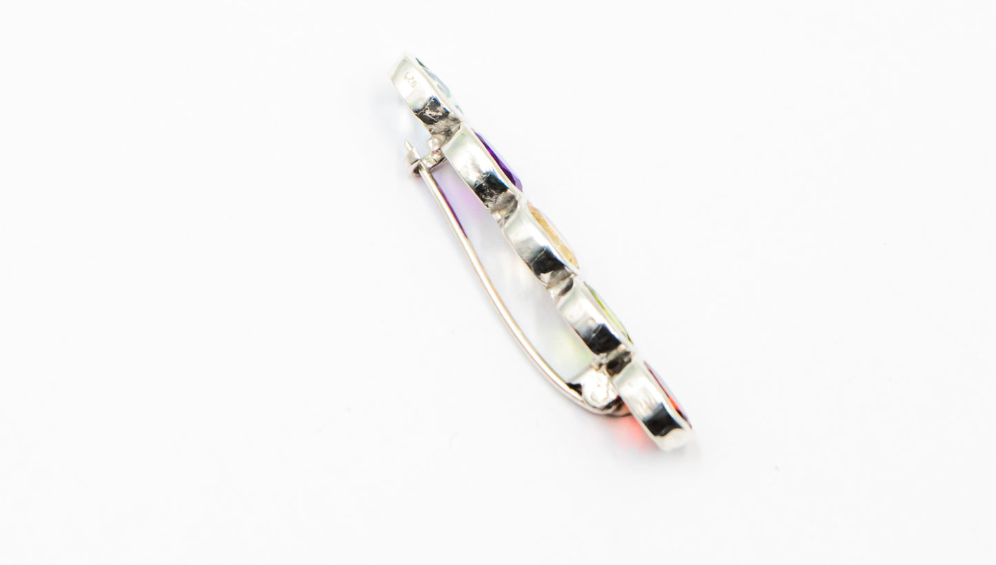 Multi-Coloured Bezel Set Bar Stock Pin - MP Equestrian