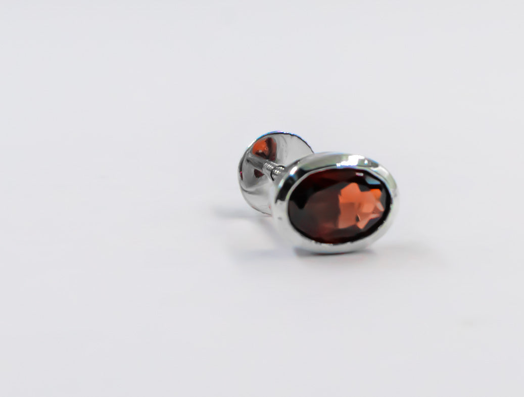 Garnet Bezel Set Earrings - MP Equestrian