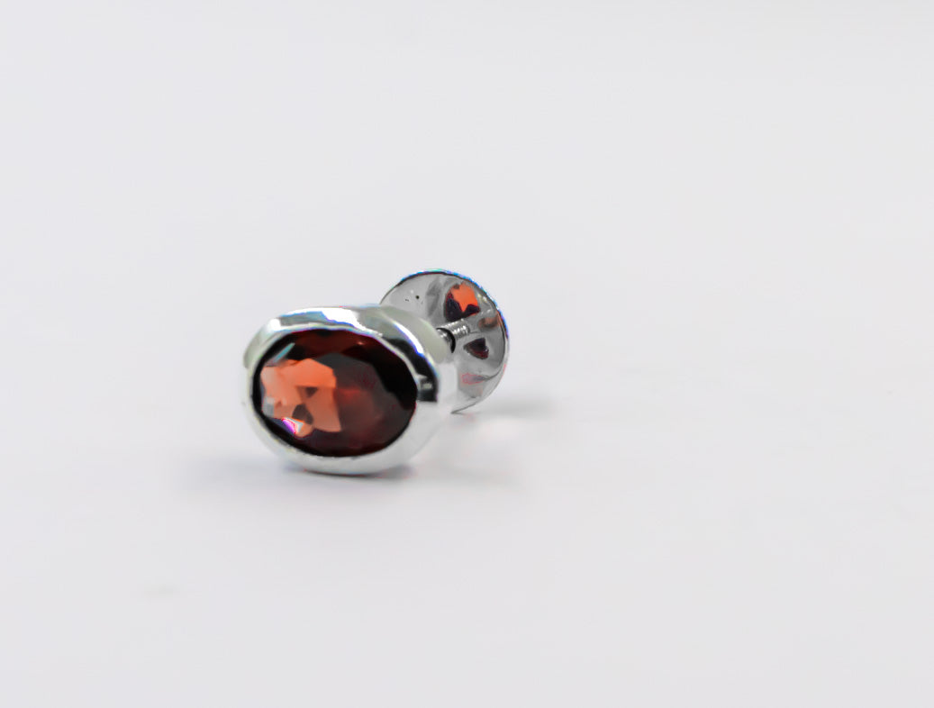 Garnet Bezel Set Earrings - MP Equestrian