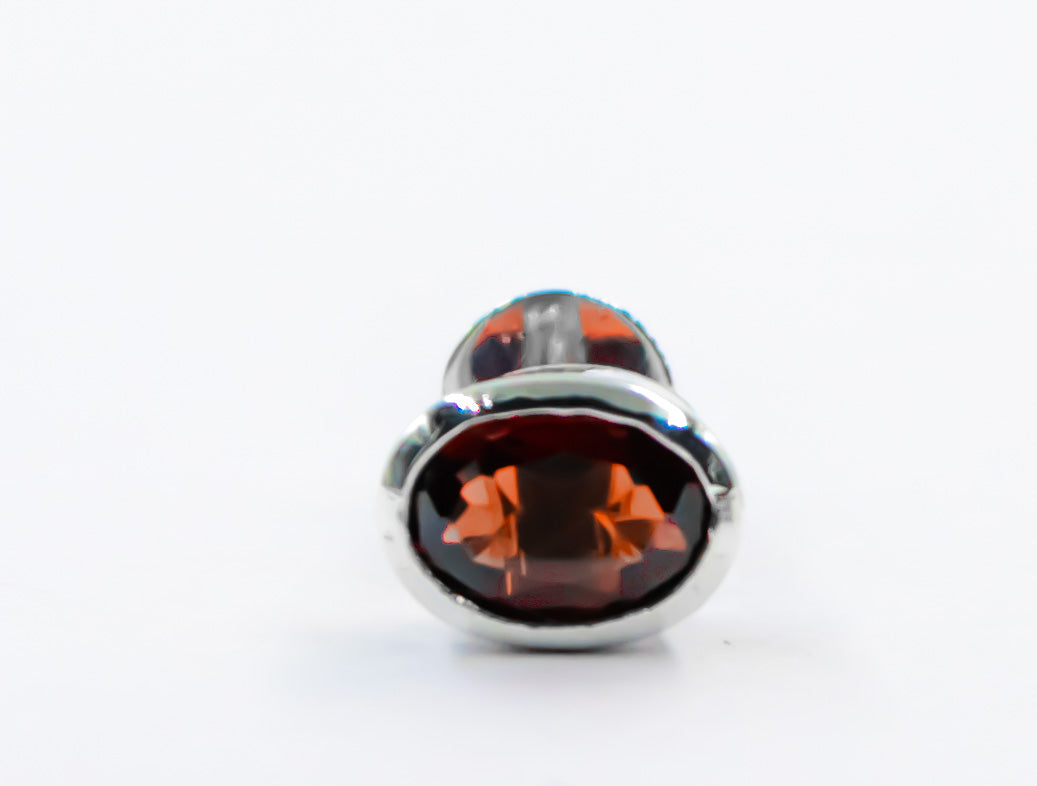 Garnet Bezel Set Earrings - MP Equestrian