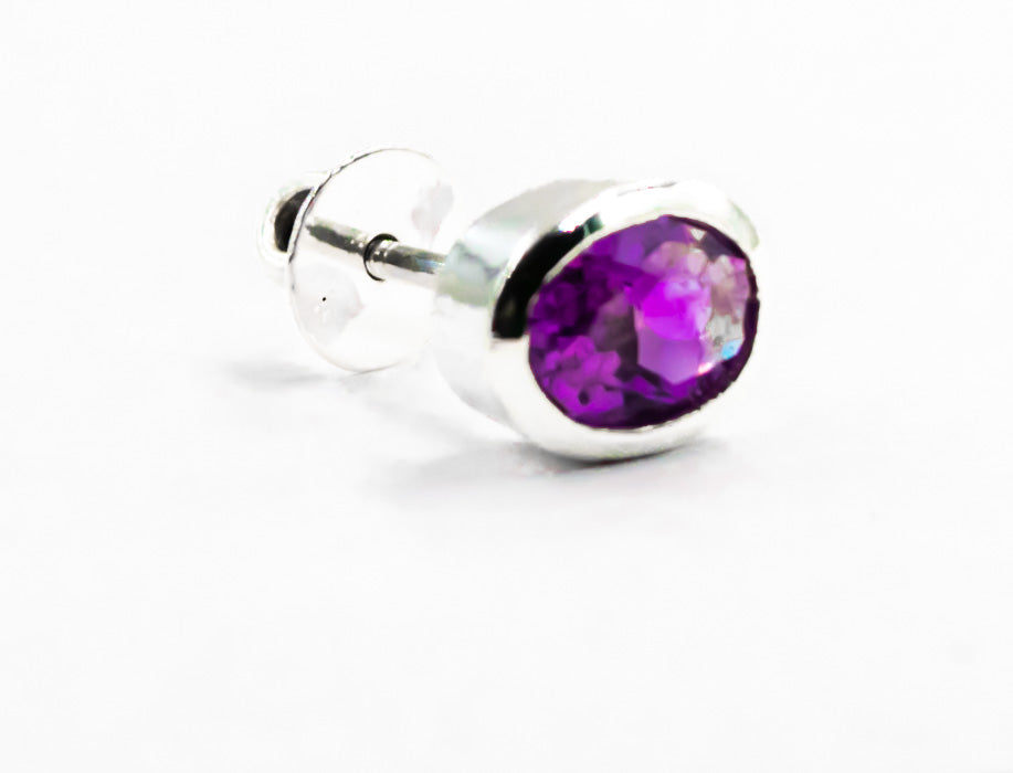 Amethyst Bezel Set Earrings - MP Equestrian