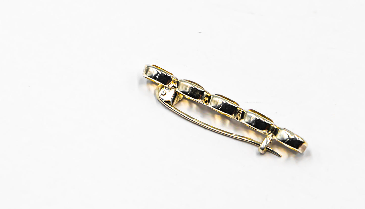Citrine Bezel Set Bar Stock Pin - MP Equestrian