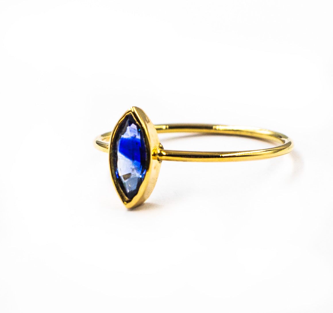 Blue Sapphire Gold Ring - MP Equestrian