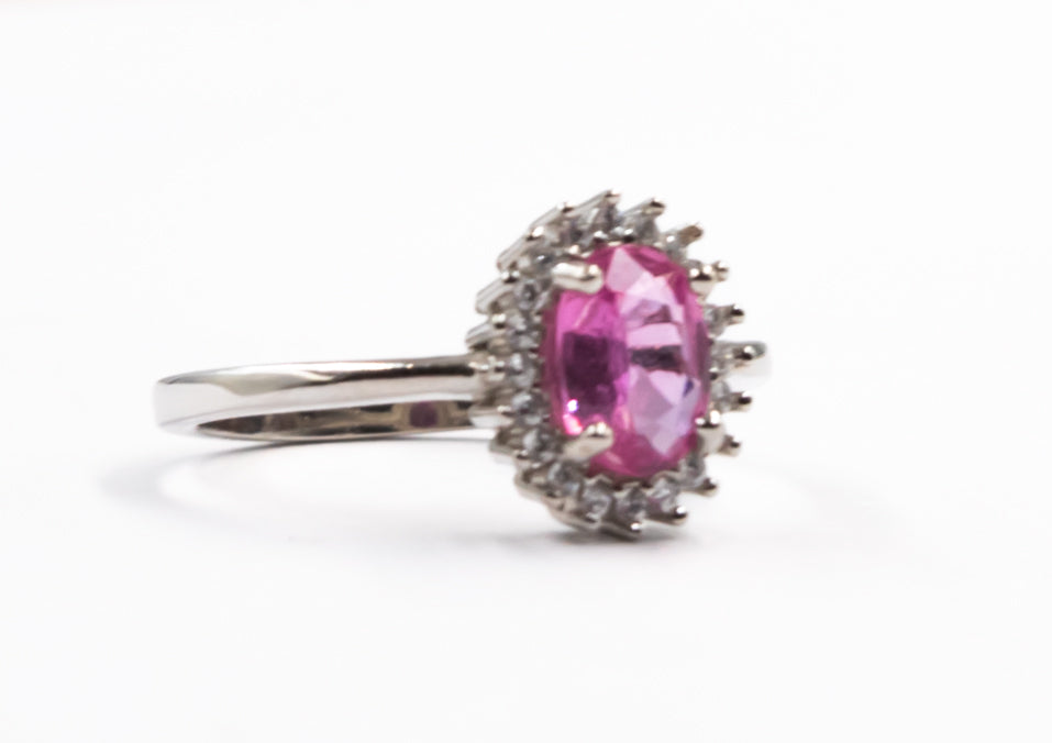 Pink Sapphire Silver Ring - MP Equestrian