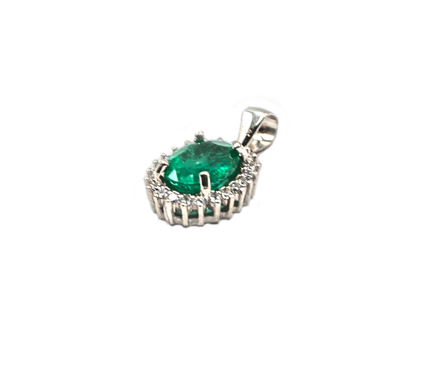 Emerald Silver Pendant Ring - MP Equestrian