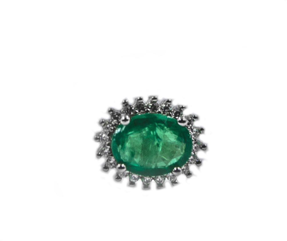 Emerald Silver Earring - MP Equestrian