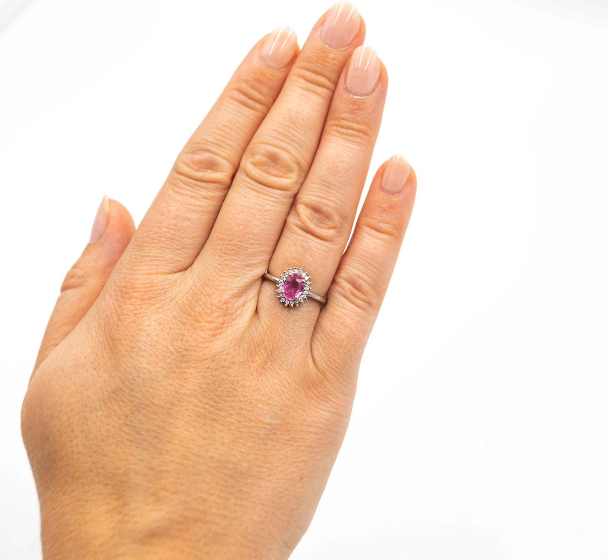 Pink Sapphire Silver Ring - MP Equestrian 