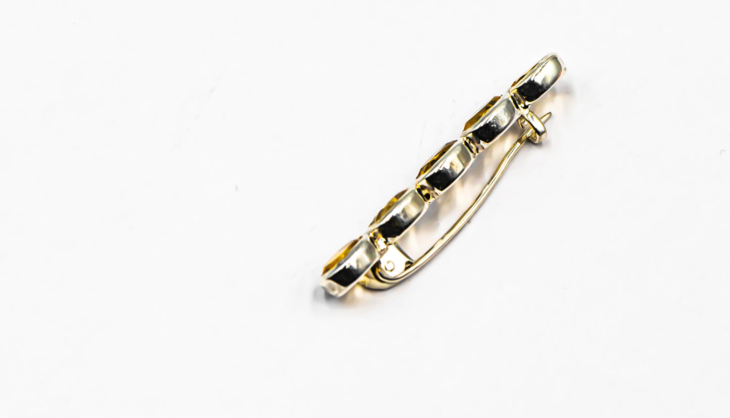 Citrine Bezel Set Bar Stock Pin - MP Equestrian 