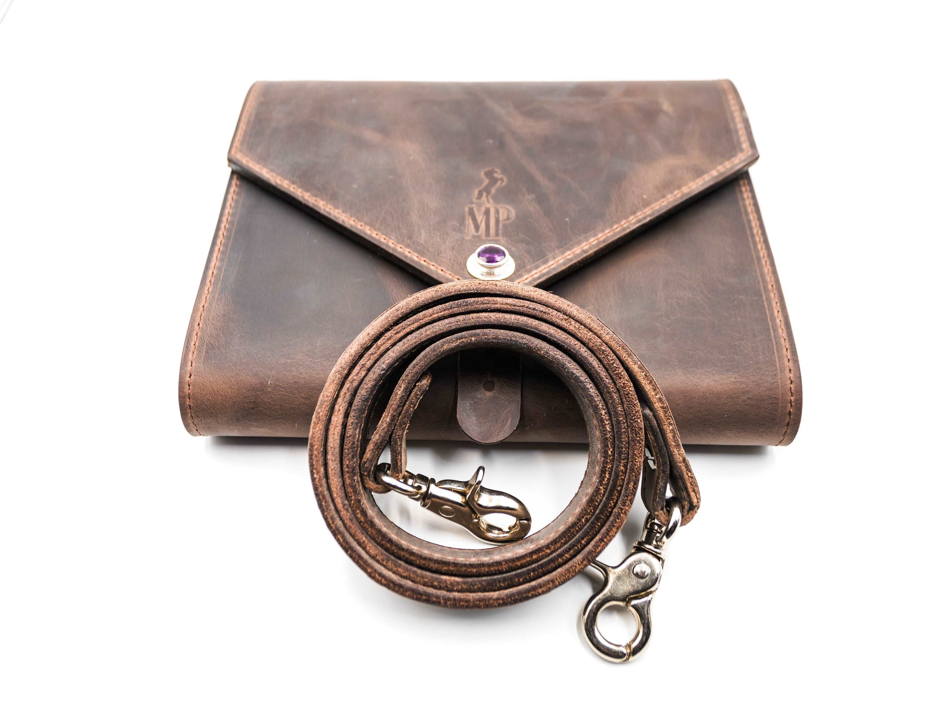 Amethyst Dark Brown Country Cow Leather Bag - MP Equestrian 