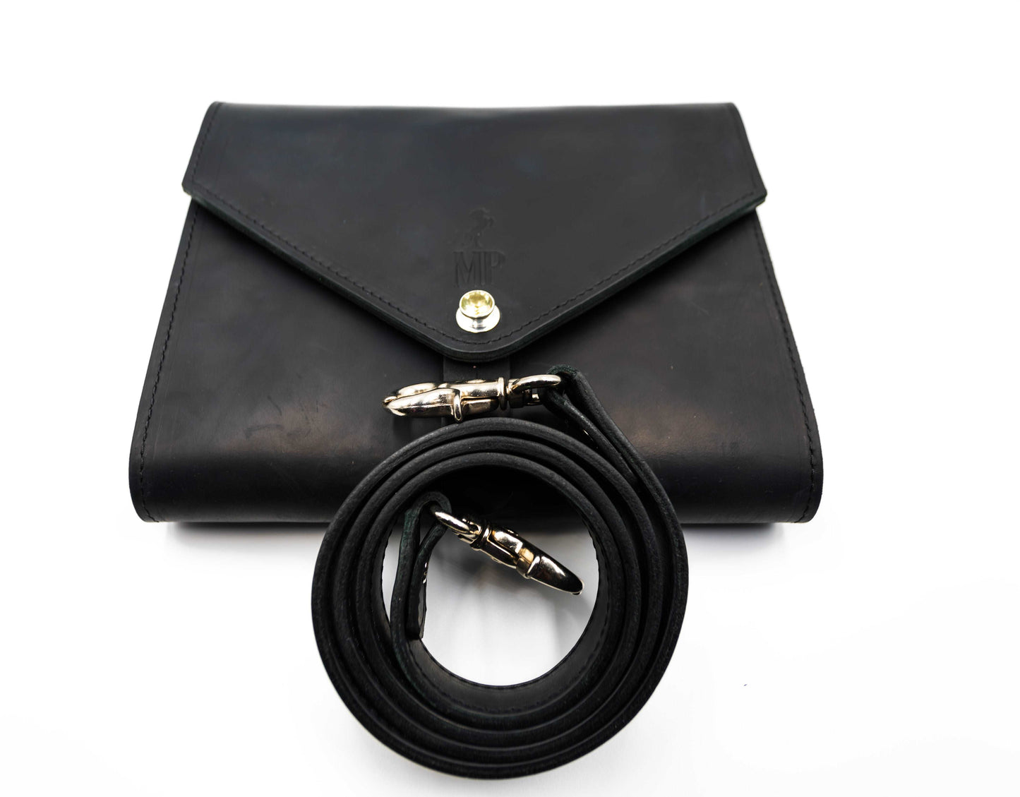 Olive Topaz Black Country Cow Leather Bag - MP Equestrian 