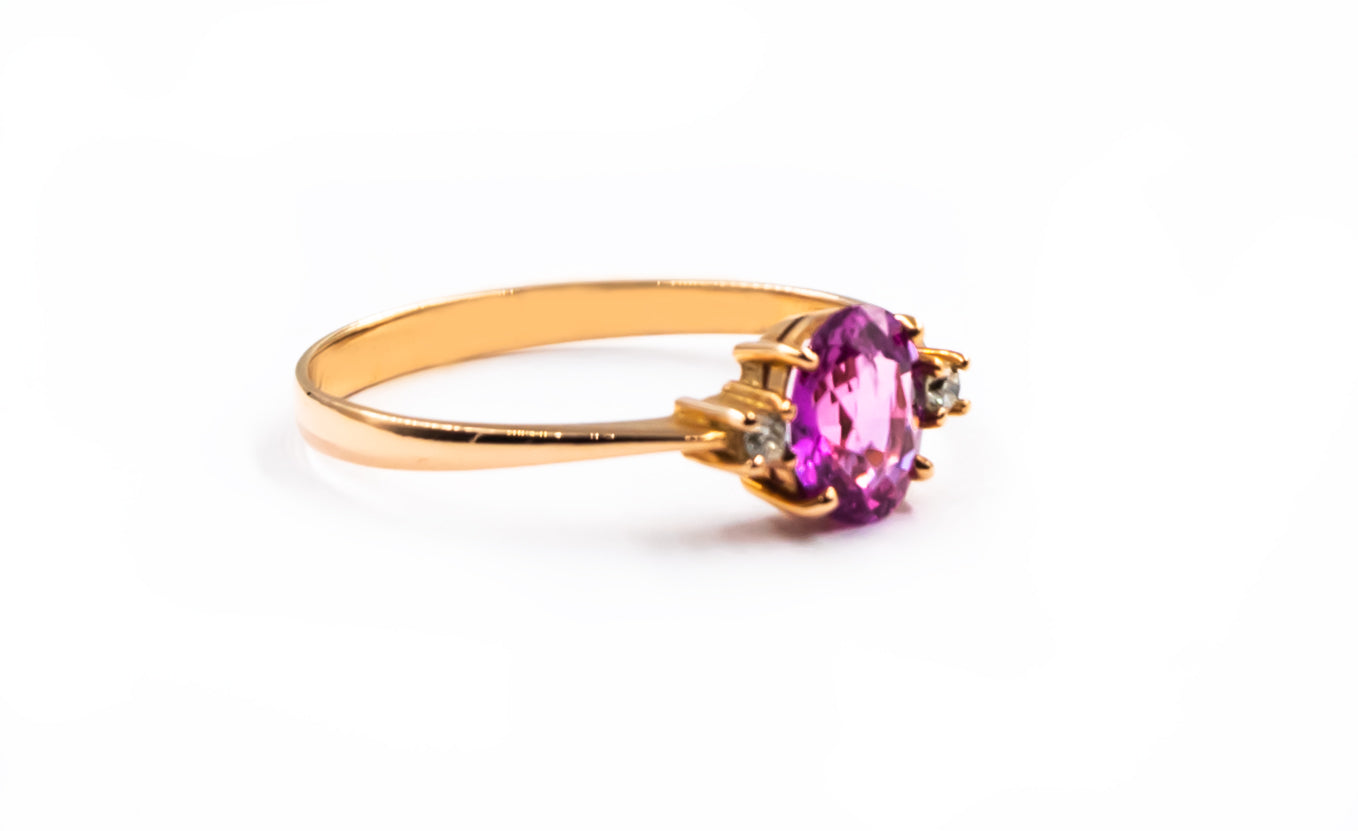 Pink Sapphire With Diamond Rose Gold Ring - MP Equestrian 