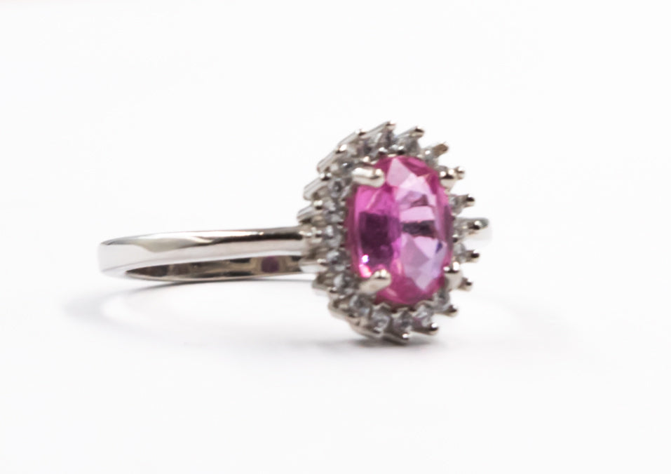 Pink Sapphire Silver Ring - MP Equestrian 
