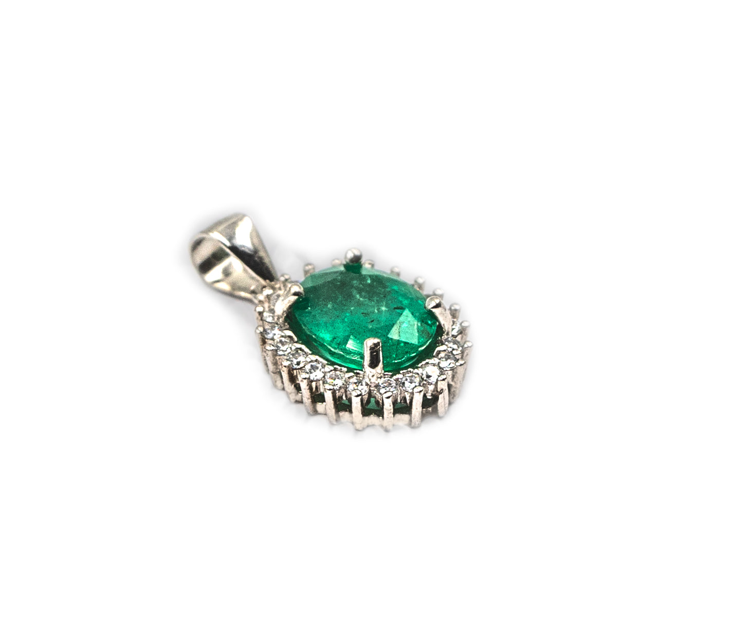 Emerald Silver Pendant Ring - MP Equestrian 