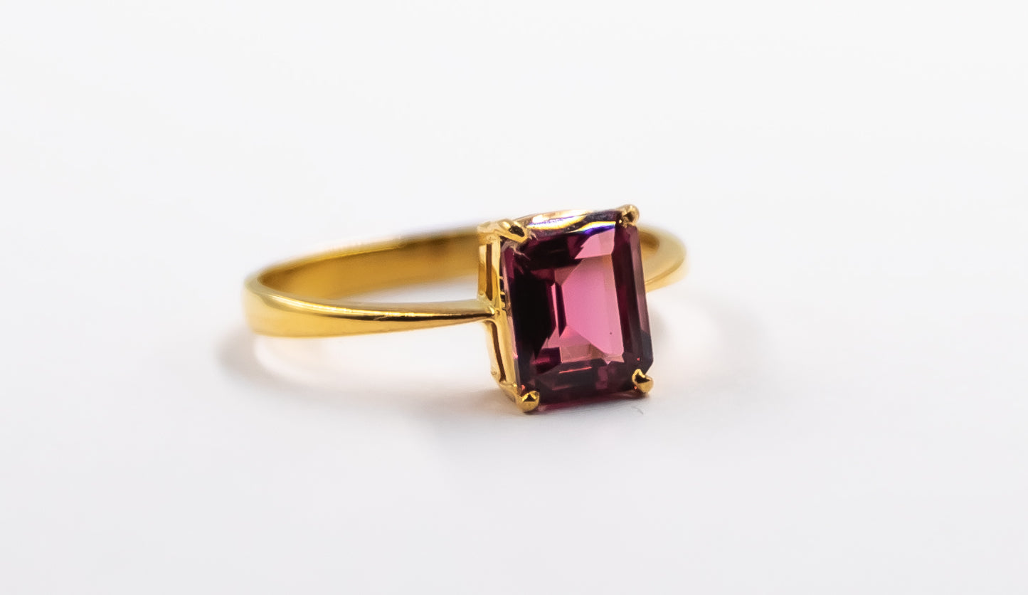 Pink Zircon Gold Ring