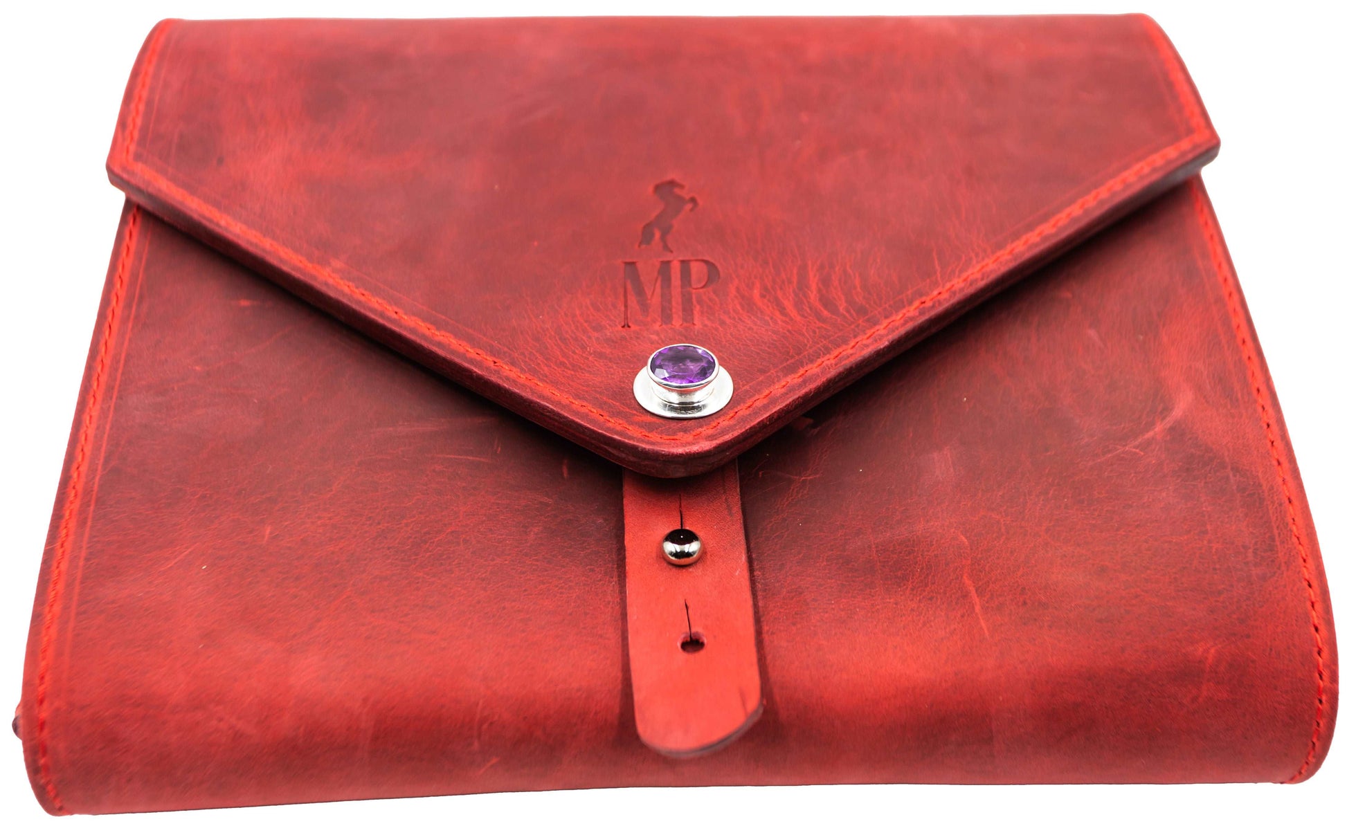 Amethyst Red Country Cow Leather Bag - MP Equestrian 